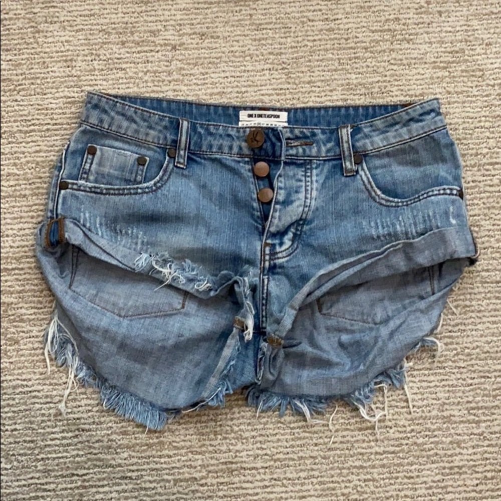 One teaspoon bandits long rise denim shorts